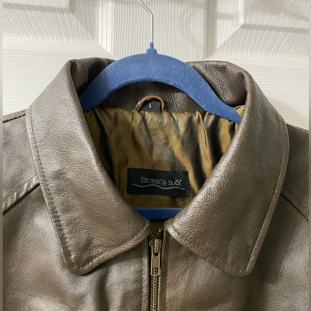 Burks BAY vintage leather Jacket Men size large in great condition - Picture 4 of 11